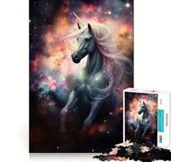 Rompecabezas de 1000 Piezas Unicornio Espacial en Nebulosa para Adultos y Adolescentes Juguete Mental para Relajarse y calmar Regalo 38x52cm