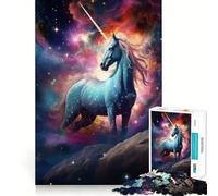 Rompecabezas de 1000 Piezas Unicornio Espacial para Adolescentes, Juguete Que desafía la Mente, diversión compartida, diseño nítido y Sorpresa cálida 38x52cm