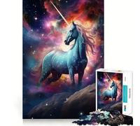 Rompecabezas de 1000 Piezas Unicornio Espacial para Adultos y Adolescentes Juguete cognitivo, Entretenimiento, diversión y Montaje Regalo Festivo 38x26cm