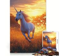 Rompecabezas de 1000 Piezas Unicornio galopando en un Campo Dorado para Adolescentes Ideal para Fortalecer la Memoria, Relajarse y divertirse ¡Una Sorpresa Festiva con Cortes Finos! (38x52cm)
