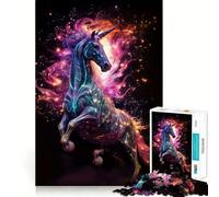 Rompecabezas de 1000 Piezas Unicornio Neón Ama Las Nebulosas para Adolescentes Juguete para ejercitar la Mente, Juego Relajante, Arte para armar, Regalo Festivo (38x26cm)