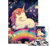 Rompecabezas de 1000 Piezas Unicornio sobre arcoíris para Juegos educativos Juguetes didácticos Regalos para cumpleaños decoración del hogar Tamaño 38x26cm