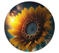 Rompecabezas de 1000 Piezas Universo Girasol, Rompecabezas Redondo de 1000 Piezas para Adultos, Ideal para decoración del hogar, Entrenamiento Mental y Regalos navideños (67,5x67,5cm)