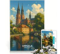 Rompecabezas de 1000 Piezas, Uppsala, Suecia, Juegos educativos, para Relajarse intelectualmente, Ideal para Decorar el Escritorio 38x52cm
