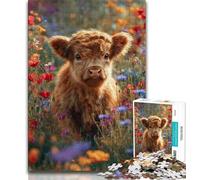 Rompecabezas de 1000 Piezas Vaca de Las Tierras Altas para Adultos y Adolescentes Entrena tu Cerebro y Tus Manos Regalos para Amigos y Familiares (50x75cm)