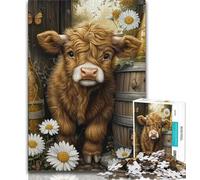 Rompecabezas de 1000 Piezas Vaca de Las Tierras Altas para Adultos y Adolescentes Entrena tu Cerebro y Tus Manos Regalos para Amigos y Familiares (50x75cm)