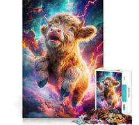 Rompecabezas de 1000 Piezas Vaca Espacial para Adolescentes Refuerza la Memoria y el vínculo Familiar Bordes precisos Regalo Original (50x75cm)