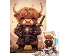 Rompecabezas de 1000 Piezas Vaca y Caballero de Las Tierras Altas Ideal para cumpleaños Navidad o como un Divertido Juego Familiar para Mayores de 14 años (50x75cm)