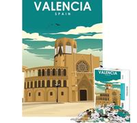 Rompecabezas de 1000 Piezas Valencia España Viaje Arte Desafío de Inteligencia Cerebral Juguetes adictivos Juegos educativos Carrera de Velocidad Manual Regalos para cumpleaños Tamaño 38x52cm