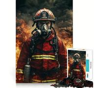 Rompecabezas de 1000 Piezas Valiente Bombero en acción - Juego de Habilidad Mental con Corte preciso - Juego de Descanso - Regalo Festivo y de Ocio (38x52cm)