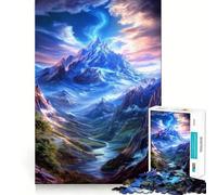 Rompecabezas de 1000 Piezas Valle de Montaña Místico para Adultos Juguete para concentrarse y ejercitar la Mente Divertido y silencioso Bordes Ajustados Artículo de Santa Claus (38x52cm)