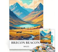 Rompecabezas de 1000 Piezas Valles Secretos de Brecon Beacons, Juegos educativos, decoración Perfecta, cumpleaños y Navidad 50x75cm