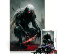 Rompecabezas de 1000 Piezas Vampiro Asesino Sangriento con Espada para Adultos Ideal para Practicar la lógica, divertirse y Relajarse Bordes limpios Un Regalo Encantador (50x75cm)