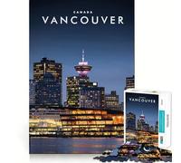 Rompecabezas de 1000 Piezas Vancouver Canadá Borde Limpio Decoración Solución de Problemas Diversión Fácil Tiempo Divertido Decoración de Navidad Regalo (38x52cm)