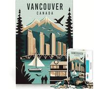 Rompecabezas de 1000 Piezas Vancouver Canadá Viajes Corte preciso Diversión Desafío Mental Juguete Juego Tiempo de Descanso Cumpleaños Arte Juego (50x75cm)