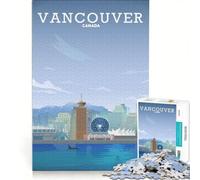Rompecabezas de 1000 Piezas Vancouver Canadá Viajes Juegos educativos Desestresante Intelectual Ideal para decoración de Escritorio 50x75cm