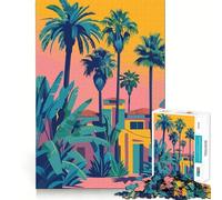 Rompecabezas de 1000 Piezas Vaporwave Beverly Hills, Corte Impecable, diversión lógica, Juguete Divertido, Juego Gratuito, Actividad de cumpleaños (38x52cm)
