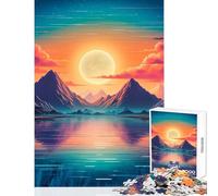 Rompecabezas de 1000 Piezas Vaporwave Sunset Ideal para Decorar el hogar Regalo de cumpleaños Juego práctico Ideal para decoración de Escritorio tamaño 50x75cm