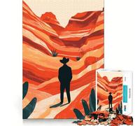 Rompecabezas de 1000 Piezas Vaquero Mexicano,Arte Minimalista,Piezas de Corte Limpio,desafío Mental,Juguete,Momento de Calma,diversión,Pieza de Arte navideña (38x26cm)