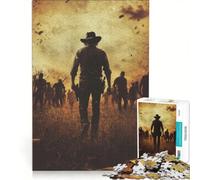Rompecabezas de 1000 Piezas Vaquero Solitario contra Zombis Juegos relajantes interacción Entre Padres e Hijos Regalos para Amigos y Familiares 50x75cm
