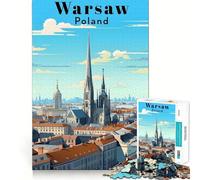 Rompecabezas de 1000 Piezas, Varsovia, Polonia Ideal para Viajes, con Corte preciso, decoración, lógica, Pensamiento, Juego Relajante, (50x75cm)