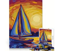 Rompecabezas de 1000 Piezas Velero Antes del anochecer para Adolescentes Juguete de lógica Resistente Momento de Tranquilidad Bordes Transparentes Regalo Creativo (50x75cm)
