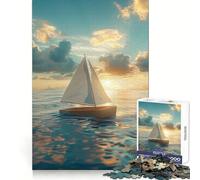 Rompecabezas de 1000 Piezas Velero de Juguete cruzando el mar, Ideal para Adolescentes Ejercicio Inteligente, Ocio Tranquilo, Bordes precisos, excelente (50x75cm)