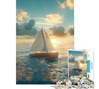 Rompecabezas de 1000 Piezas Velero de Juguete cruzando el mar Ideal para cumpleaños Navidad decoración del hogar y Juegos educativos Apto para Mayores de 14 años 38x26cm