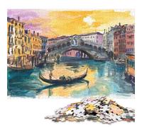 Rompecabezas de 1000 Piezas Venecia al Atardecer para Adultos y Rompecabezas de Madera para Amantes de los Rompecabezas (75 x 50 cm)