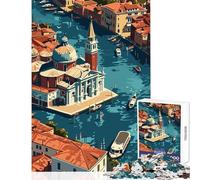 Rompecabezas de 1000 Piezas Venecia Desde Arriba Juguetes antiestrés Regalos para Mujeres y Hombres Juego de ingenio colección de Artistas Bellas Artes tamaño 50x75cm