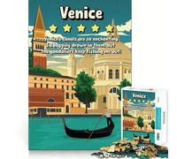 Rompecabezas de 1000 Piezas Venecia Divertido Chiste Reseña Póster Corte Impecable Lógica Divertida Juguete Juego Gratis Actividad de cumpleaños (50x75cm)