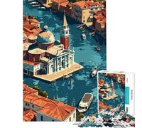 Rompecabezas de 1000 Piezas Venecia Vista Desde Arriba Diversión en casa decoración artística para el hogar Juguetes para Mayores de 14 años (38x26cm)