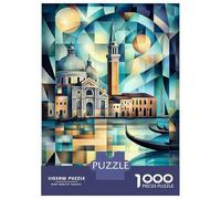 Rompecabezas De 1000 Piezas Venice Geometric Cityscape - Grand Canal & Basilica Art Rompecabezas Juguetes Antiestrés Decoración De Pared Cumpleaños Y Navidad 70x50cm/1000pcs