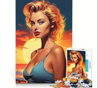 Rompecabezas de 1000 Piezas Verano Vibes Blondie Woman Juego de ingenio difícil y desafiante Regalo de cumpleaños Regalos 38x26cm