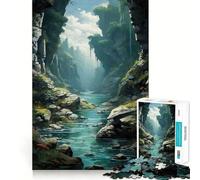 Rompecabezas de 1000 Piezas Verdant Gorge Serenity - Juguete de desafío Mental - Troquelado de Alta precisión - Divertido Reto para el Tiempo de Espera (38x26cm)