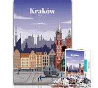 Rompecabezas de 1000 Piezas Viaja a Cracovia para Adultos, un Juego desafiante Toda la Familia, 38x26cm