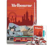 Rompecabezas de 1000 Piezas Viajando a Melbourne para Adultos, Regalo, Juguete Educativo Intelectual descompresor, decoración, 75x50cm