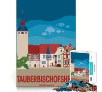 Rompecabezas de 1000 Piezas Viaje a Alemania Decoración de Bordes limpios Solución de Problemas Diversión Fácil Tiempo Divertido Decoración de Navidad Regalo (38x52cm)
