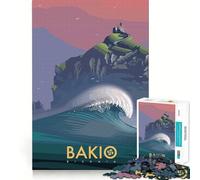 Rompecabezas de 1000 Piezas Viaje a Bakio Decoración de Bordes limpios Juego cognitivo Juguete Fácil Tiempo Divertido Ocio (38x52cm)