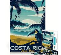 Rompecabezas de 1000 Piezas Viaje a Costa Rica, Arte de Corte preciso, Juego de lógica y Pensamiento, Tiempo de relajación, Divertido Regalo de cumpleaños (38x26cm)