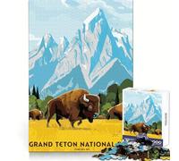 Rompecabezas de 1000 Piezas Viaje a Grand Teton para Adultos, un desafío Mental con Bordes Suaves, Regalo de Temporada (50x75cm)