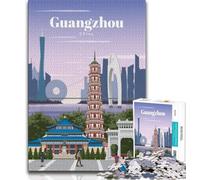 Rompecabezas de 1000 Piezas Viaje a Guangzhou para Adultos y Adolescentes, Juguetes educativos, decoración de Pared antiestrés, 75x50cm