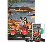 Rompecabezas de 1000 Piezas Viaje a Nápoles con Corte preciso Decoración Que estimula la lógica y el Pensamiento Juego Relajante (38x26cm)