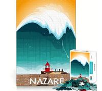 Rompecabezas de 1000 Piezas Viaje a Nazaré, Bordes Finos, Artesanía, Desarrollo Mental, Juego Relajante, Arte (50x75cm)