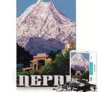 Rompecabezas de 1000 Piezas Viaje a Nepal Artesanía de Bordes Finos Juego de Habilidad Mental Juego Relajante Regalo de Arte navideño (38x26cm)
