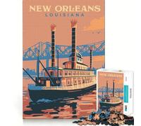 Rompecabezas de 1000 Piezas Viaje a Nueva Orleans Diseño de Corte preciso Ideal para desarrollar la lógica y el Pensamiento Momento de relajación (50x75cm)