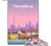 Rompecabezas de 1000 Piezas Viaje a Núremberg, Juguete Educativo Intelectual descompresor, Juego Educativo para cumpleaños y Navidad, 38x26cm