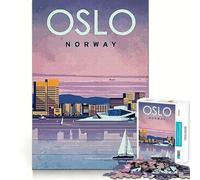 Rompecabezas de 1000 Piezas Viaje a Oslo Corte preciso Divertido Desafío Mental Juguete Juego para el Tiempo de Descanso Cumpleaños Arte Juego (50x75cm)
