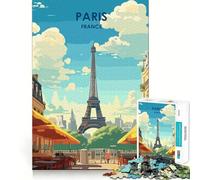 Rompecabezas de 1000 Piezas Viaje a París, Acabado Fino, Artesanía, Juego para ejercitar la Mente, Juego Relajante, Arte (50x75cm)