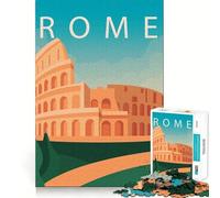 Rompecabezas de 1000 Piezas Viaje a Roma Decoración de Corte preciso Juego Mental Regalo Juego Relajante Actividad de cumpleaños (38x26cm)
